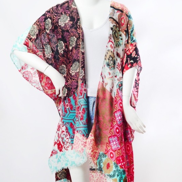 Boho Floral Patchwork Kimono - Picture 5 of 6